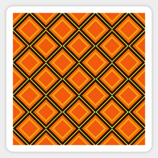 orange yellow and black repeating diamond pattern Sticker